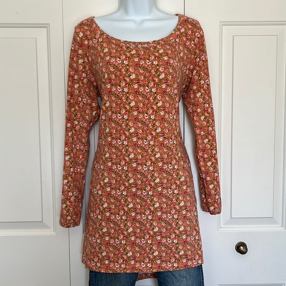Sundance Rose Print Three Quarter Sleeved Tunic Size M
